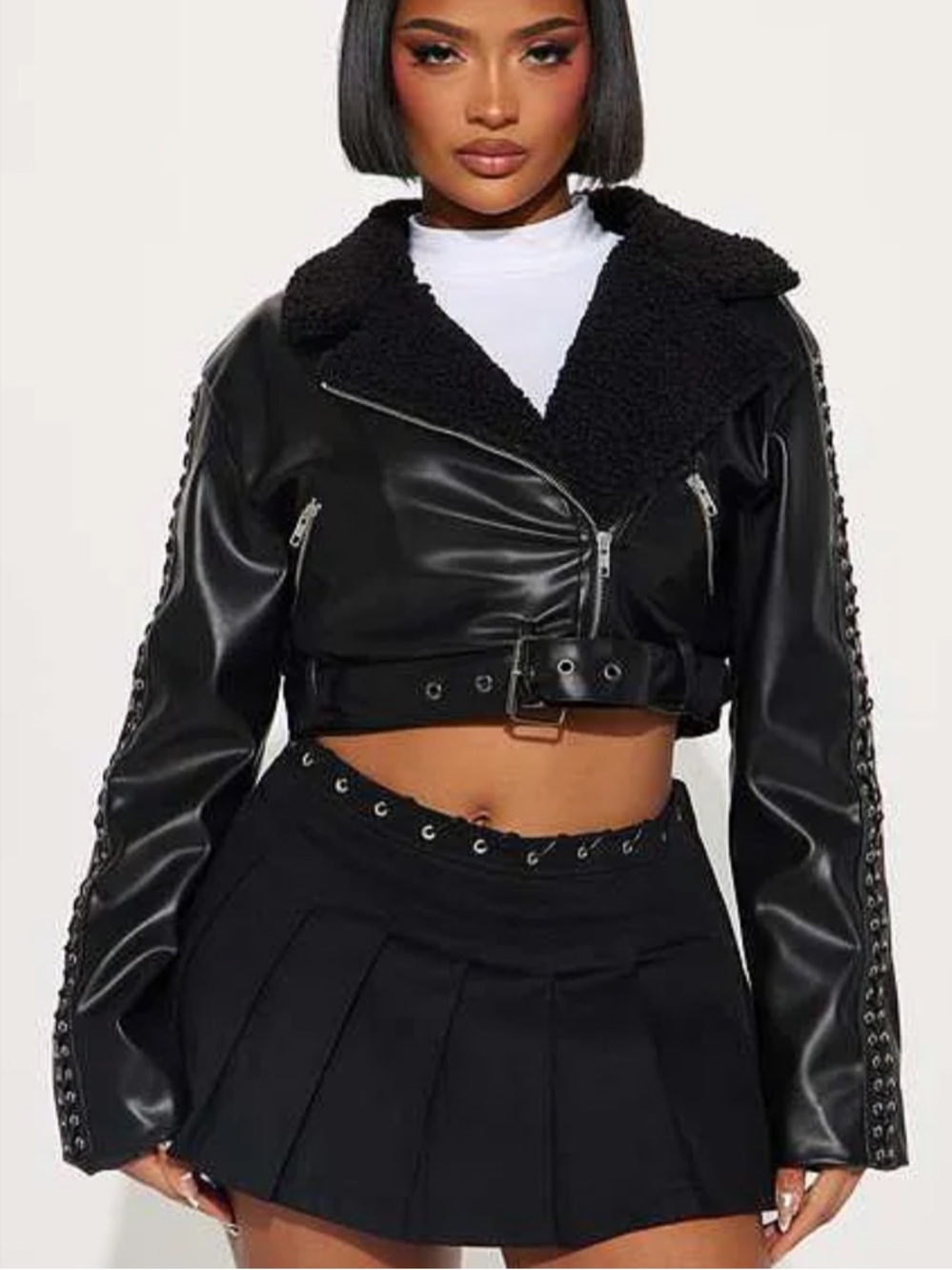 Women Black Cropped Jacket